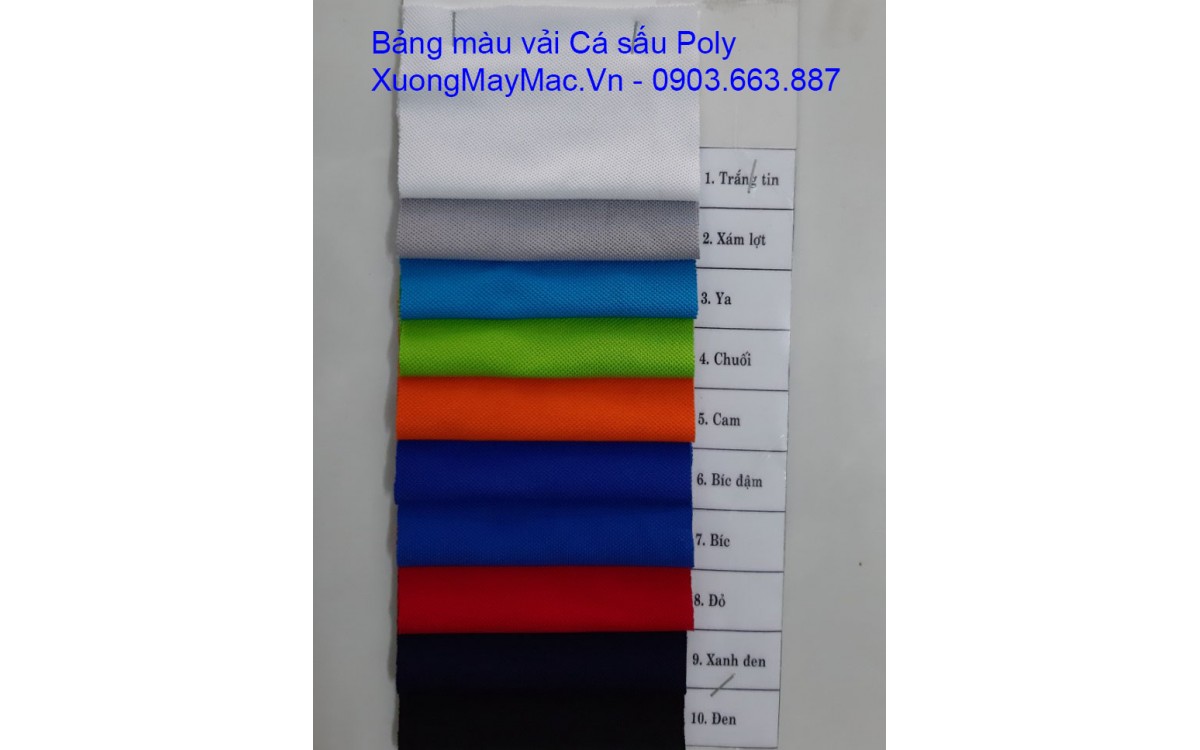 Bảng màu vải thun cá sấu Poly